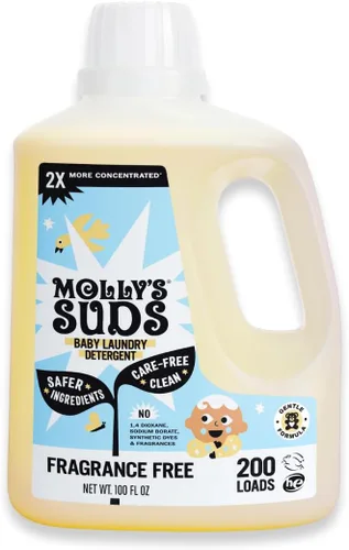 Vista 8 de Detergente líquido Molly's Suds para ropa de bebé Elimina leche de fórmula, caca y manchas de escupir Extra suave para bebés, niños pequeños