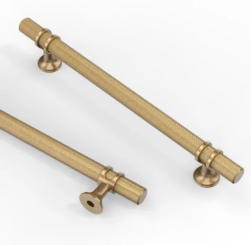 Vista 35 de Asidrama - Paquete de 10 manijas para gabinete de cocina de 3 pulgadas (76mm) de color negro mate y bronce champán, tiradores para gabinete