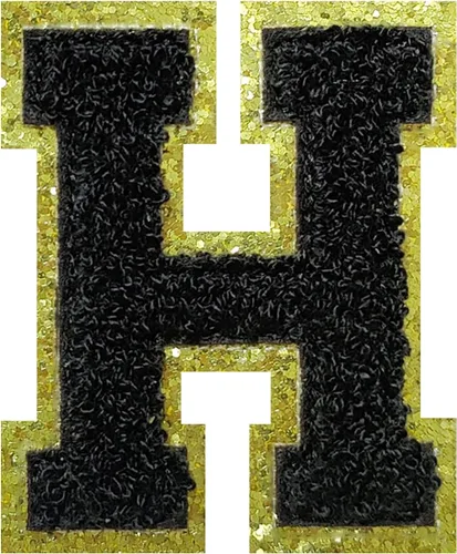 Vista 75 de 4 parches de letras de felpilla negra, parches de letras termo-adhesivas de 2.2", parches de letras de felpilla para ropa (S)