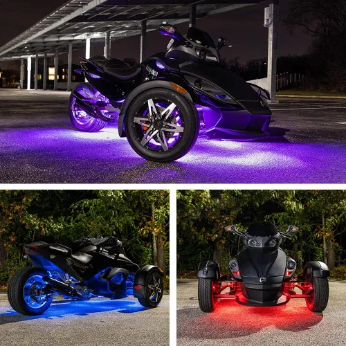 Vista 4 de LEDGlow Kit de Luces LED de Neón con Acento Underglow de Millones de Colores con Bluetooth Avanzado que se Adapta a Motocicletas Can-Am Spyder