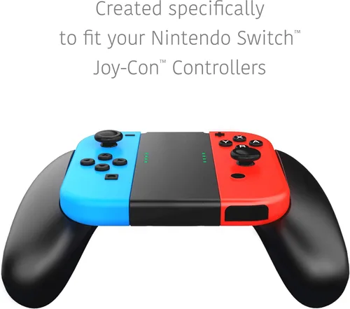 Vista 5 de TALK WORKS Joycon Comfort Grip for Nintendo Switch - Joy-Con Controller Game Accessories Handheld Joystick Remote Control Holder Joy Con Kit - Black