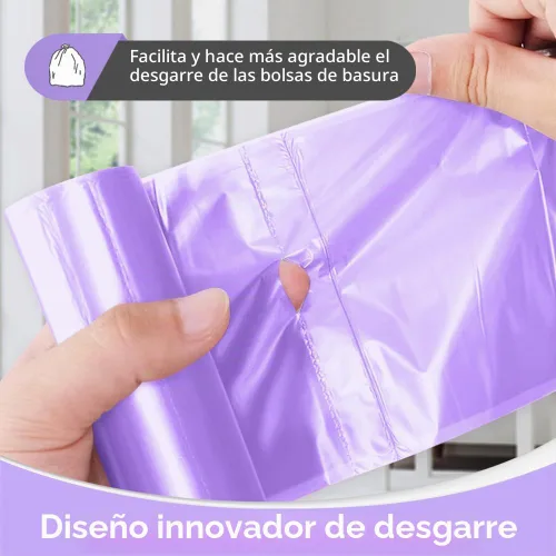 Vista 4 de Teivio Bolsas de basura coloridas medianas de 8 galones, 80 bolsas