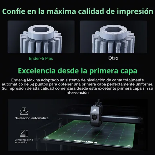 Vista 3 de Impresora 3D Creality Ender-5 Max, gran volumen de construcción 400 * 400 * 400mm, hasta 700mm/s de velocidad de impresión, eje X con riel lineal