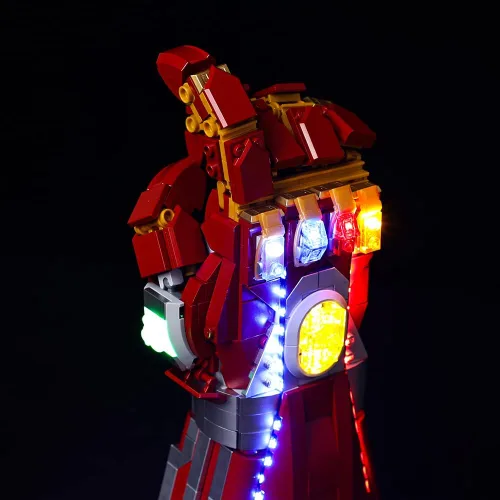 Vista 7 de Kyglaring Kit de iluminación LED diseñado para Lego Nano Gauntlet 76223 (sin modelo) y juego de luces compatible con la réplica de Iron Man