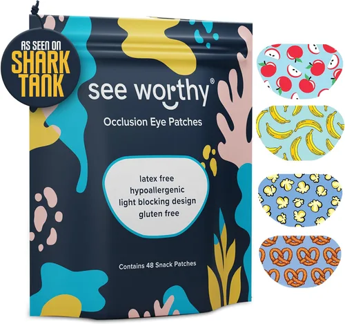 Vista 10 de Parche adhesivo para ojos para niños y adultos - Como se vio en Shark Tank - Parche ocular transpirable y cómodo en negro para ojo perezoso