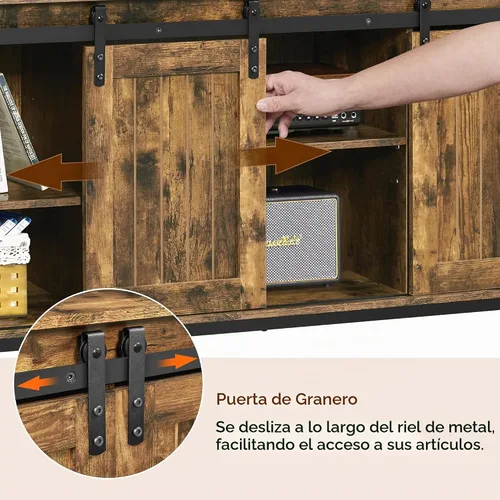 Vista 7 de Yaheetech Soporte de TV de granja para puerta corrediza de granero