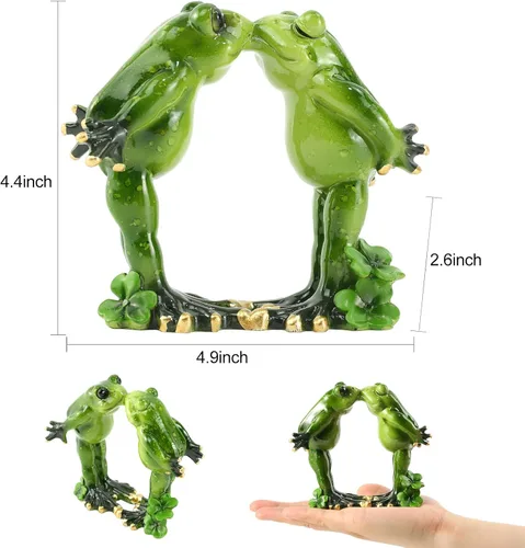 Vista 2 de Figuras de rana de 4.4 pulgadas, estatuas de rana de resina, adorable escultura de rana perfecta para decoración del hogar