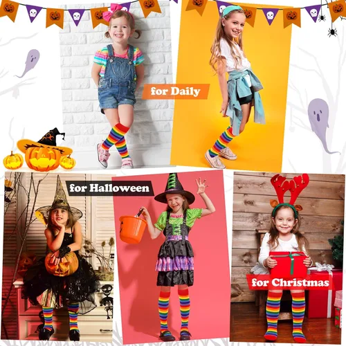 Vista 3 de Calcetines de fútbol para niños pequeños, calcetines de fútbol para niñas, calcetines de tubo con rayas para niños pequeños