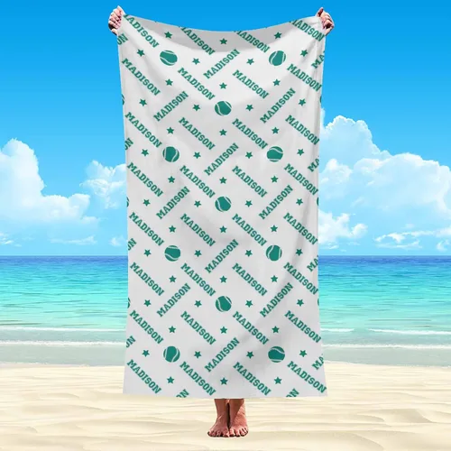 Vista 17 de Artsadd Toalla de playa personalizada para adultos, manta de playa personalizada de baloncesto con nombre inicial como regalo de fiesta para viajes