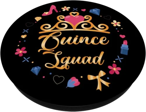 Vista 2 de Quince Squad Quinceañera 15th Birthday Quinceañera PopSockets intercambiables PopGrip para niñas