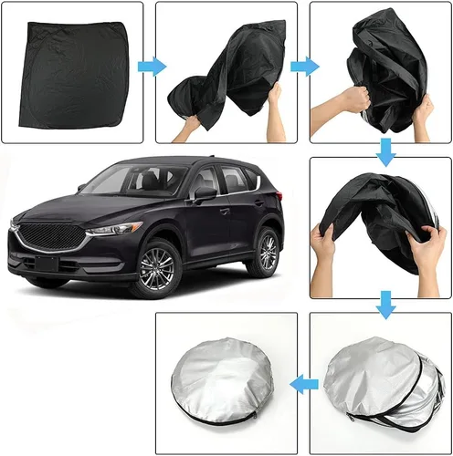Vista 6 de D-Lumina CX5 - Parasol para parabrisas compatible con Mazda CX-5 2017 2018 2019 2020 2021 2022 2023 2024 2025 – Protector solar plegable