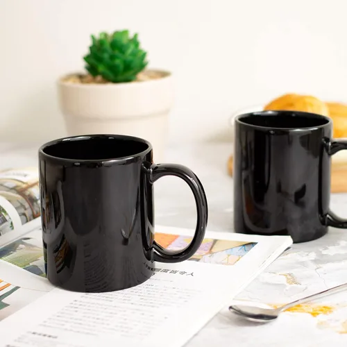 Vista 2 de BYCNZB Juego de 6 tazas de café de 12 onzas para café, té, cacao, leche (negro)