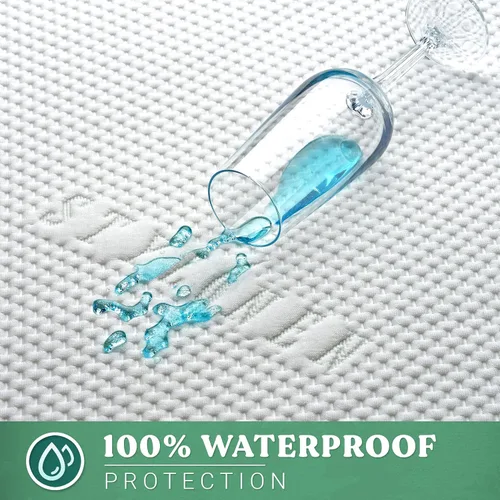 Vista 3 de STYLINEN Protector de colchón Tencel de eucalipto individual, funda de enfriamiento impermeable transpirable que protege contra la humedad