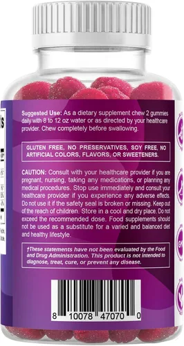 Vista 8 de Vitamatic Gomitas de biotina 10,000 mcg, 60 gomitas veganas, sabor a