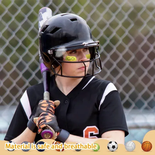 Vista 5 de Leelosp 160 unidades de calcomanías para ojos de sóftbol béisbol con purpurina para los ojos, tira adhesiva a granel, artículos escolares