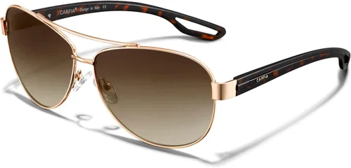 Vista 15 de CARFIA Aviator Polarized Sunglasses for Women UV400 Protection CA3210 Lente degradado azul