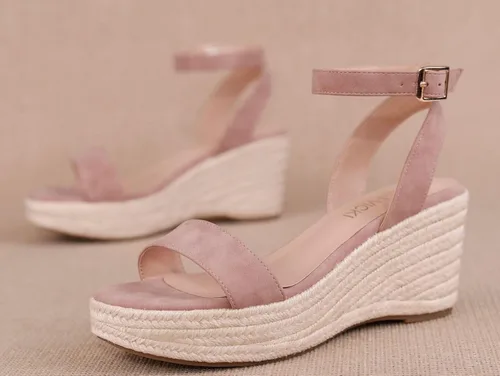 Vista 5 de VICKIVICKI Alpargatas de verano para mujer, sandalias de plataforma con correa de tobillo y puntera abierta