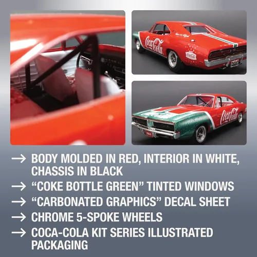 Vista 3 de MPC 1969 Dodge Charger RT (Coca Cola) Snap (2T) Kit de modelo a escala 1:25
