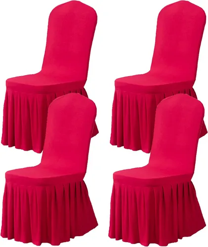 Vista 38 de Dimatic Juego de 2 fundas elásticas para sillas de comedor, fundas Parsons con falda, de elastano súper ajuste, funda protectora de asiento para Azul