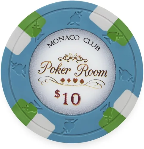 Vista 7 de Claysmith Gaming Paquete de 50 fichas de póquer Monaco Club, compuesto de arcilla pesada de 0.48 oz