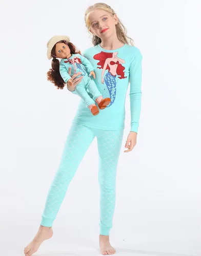 Vista 4 de Babyroom Pijamas de algodón a juego para niñas y niños pequeños, 4 piezas, ropa de dormir de Navidad