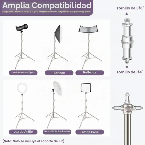 Vista 2 de EMART Soporte de luz de acero inoxidable de 9.2 pies/9.2 ft / 2.8m