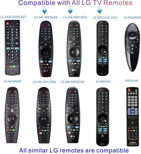 Vista 4 de Repuesto para control remoto LG, paquete de 2, 2026-2005, universal lg smart tv Magic remoto, Webos TVs, LCD, OLED. Sin voz, sin puntero,