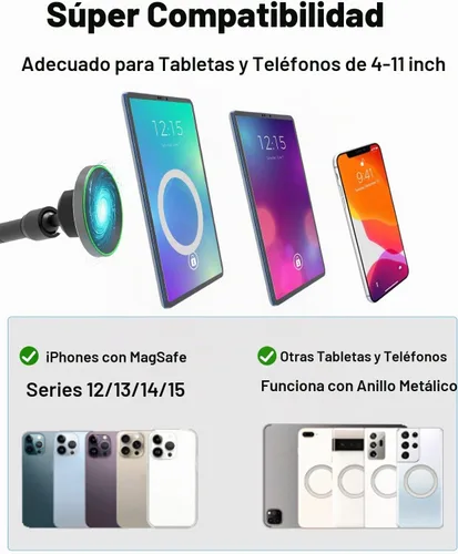 Vista 5 de Soporte magnético para tableta para camión, succión resistente de 4