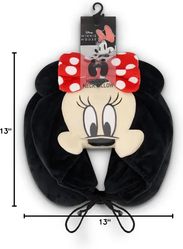 Vista 7 de FUL Disney Minnie Mouse Almohada con capucha para el cuello con orejas 3D, accesorios de viaje para avión, automóvil y oficina, cómoda