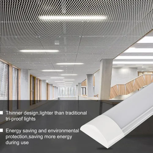 Vista 6 de KILIPOL Luz LED de listón de 2 pies, luces de tubo LED delgadas montadas en superficie de techo, 20 W 4000 K blanco neutro para oficina, tienda, 2