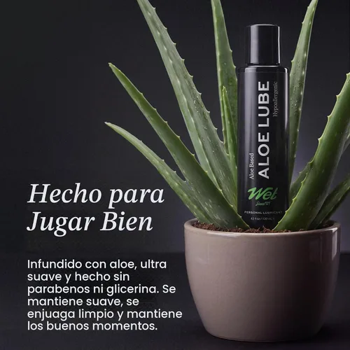 Vista 2 de Lubricante húmedo a base de aloe, hidratante, hipoalergénico y pH