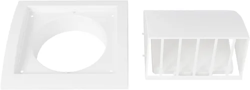 Vista 8 de Capucha de ventilación de plástico ABS blanco con solapa, ajuste de 4 pulgadas, para sistemas de ventilación de baño, cocina, lavandería y garaje