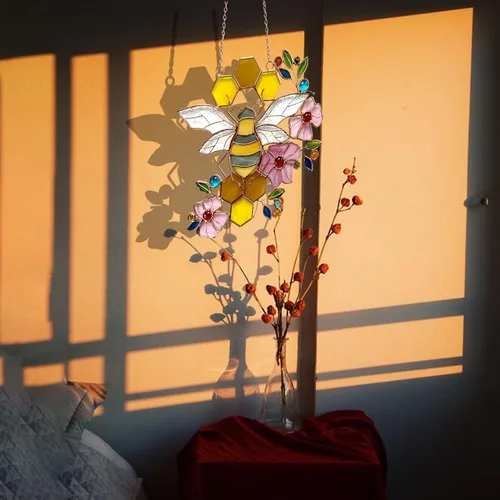 Vista 6 de Adorno de abeja, atrapasoles de vidrieras para ventanas, regalos para madres de Beelovers