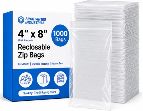 Vista 11 de Spartan Industrial - Bolsas de polietileno de plástico transparente con cierre de 3 x 6 pulgadas (1000 unidades) de 2 mil con cierre resellable