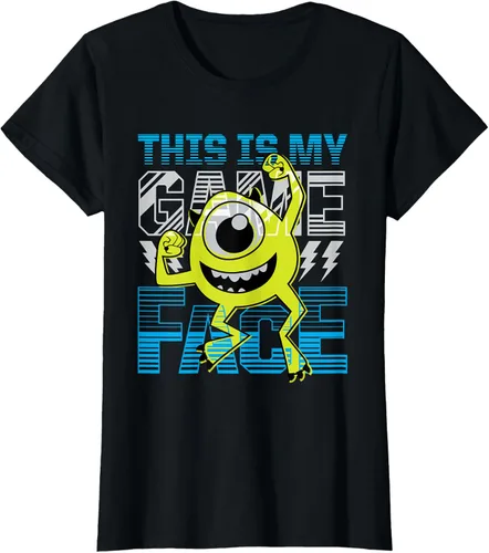 Vista 47 de Disney Pixar Monsters Inc. Mike Wazowski Game Face Camiseta Negro