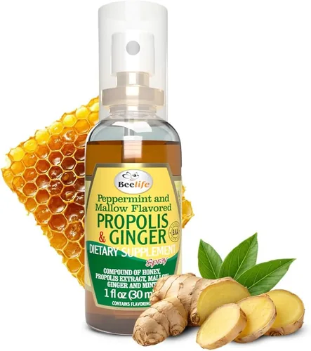 Vista 8 de Beelife Spray de propóleo para la garganta, espray de propóleo de abeja para apoyo inmunológico natural y alivio del dolor de garganta, rico