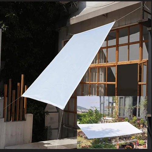 Vista 5 de Tela rectangular con protección solar, resistente a los rayos UV, malla de sombra transpirable, red de sombreado con borde sellado, tela