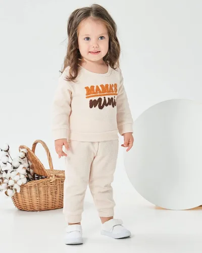 Vista 2 de Mikrdoo Conjunto de ropa para bebé y niña, conjunto de pantalones y tops para otoño e invierno