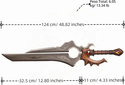 Vista 2 de Sword Valley Shalamayne/Salamaine - Varian Wrynn Tijeras - Espada divina fundida por elfos - Construcción de acero, 124cm/48.82" de longitud