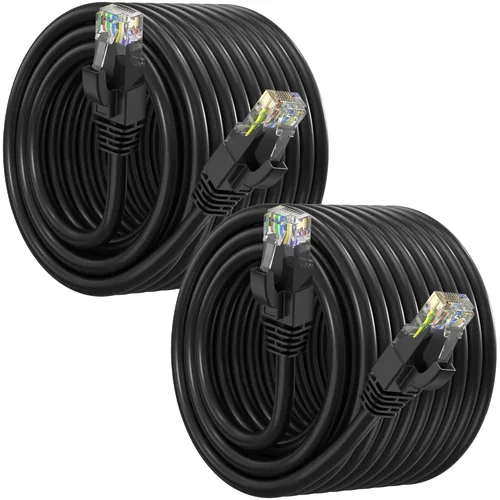Vista 52 de Maximm Cable Ethernet Cat6, color negro (paquete de 2), cable UTP de 10 Gbps 550 MHz