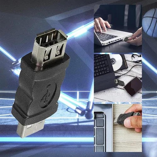 Vista 2 de Firewire IEEE 1394 - Adaptador USB de 6 pines Firewire a convertidor USB para impresora, cámara digital, PDA, disco duro, escáner