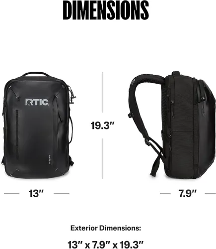 Vista 8 de RTIC Road Trip Travel Pack Mochila Bolsa para Hombre y Mujer, Negro