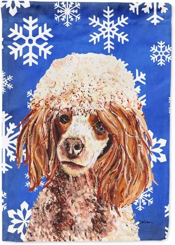 Vista 176 de Caroline's Treasures SC9374GF Bulldog English Snow flakes Holiday Garden Flag Buzón Bandera decorativa para patio exterior, patio, obras de arte