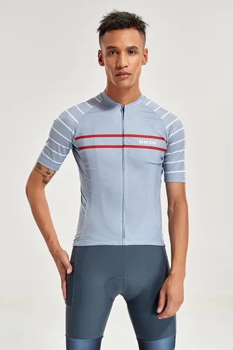 Vista 2 de DIFOS Men's Cycling Jerseys Short Sleeve MTB Mountain Bike Jersey Honeycomb Breathable Mesh with 3 Pockets