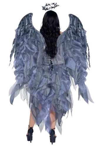 Vista 2 de Disfraz de Deseo de Ángel Oscuro para Mujer Talla Plus Multicolor