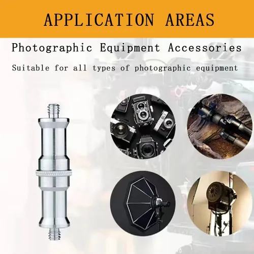 Vista 7 de KuuGuu Adaptador de trípode de tornillo roscado, convertidor de metal estándar de 1/4 a 3/8 pulgadas, adaptador de espiga para soporte de flash