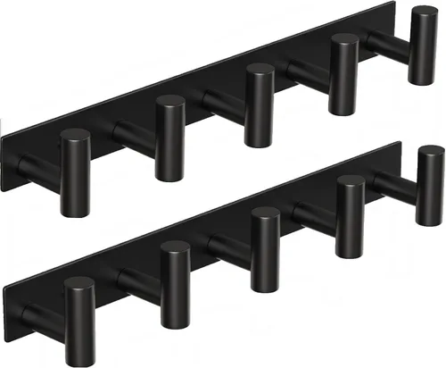 Vista 10 de Perchero de Pared Montado - 3 Ganchos, Ganchos de Pared de Acero Inoxidable Resistente para Toalla, Bolso de Abrigo, Perchero para Sombreros Negro