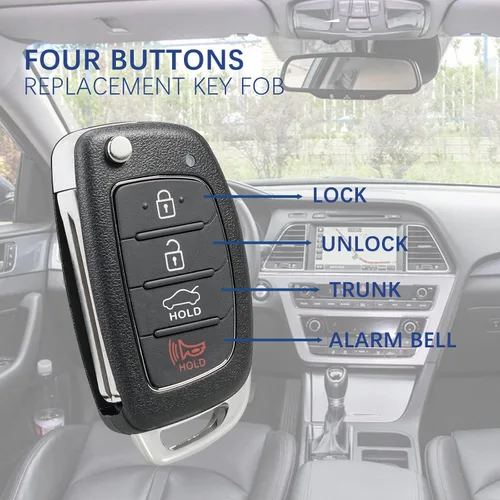 Vista 2 de Reemplazo para 2015 2016 2017 Hyundai Sonata llavero, llavero para Hyundai Sonata Remote, Sistema remoto de entrada sin llave P/N: 95430-C1010 FCC