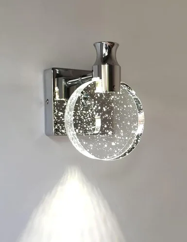 Vista 9 de Aomesinc Aplique de pared LED de cristal estilo nórdico, luces creativas simples para sala de estar, dormitorio, mesita de noche, tocador, baño