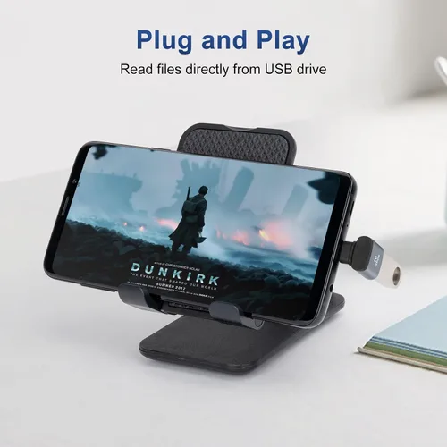 Vista 4 de Adaptador USB C a USB 3.1 OTG de 90 grados (paquete de 2), adaptador USBC tipo C macho a USB hembra, transferencia de datos 10G para smartphone